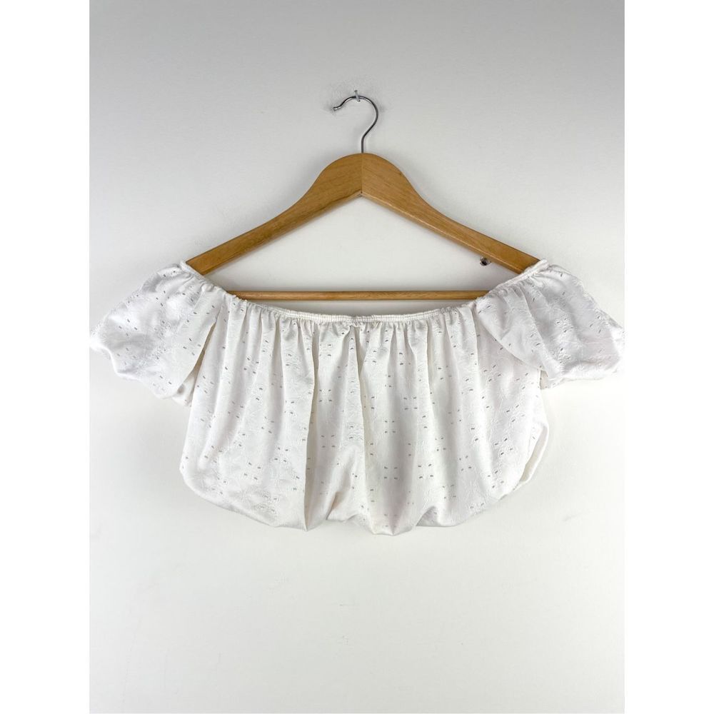 UO‎ White Lattice OTS Crop Top Boho Size XS